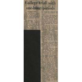 College trial with one-hour periods