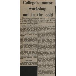College's motor workshop out in the cold
