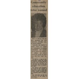 Community education tutor named