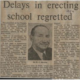 Delays in erecting school regretted