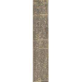 Letter to the Editor: Discipline in the schools