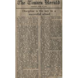 Editorial: Discipline is the key to a successful school