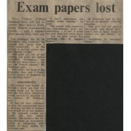 Exam papers lost