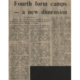 Fourth form camps - a new dimension