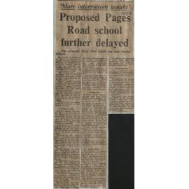  'More information sought': Proposed Pages Road school further delayed