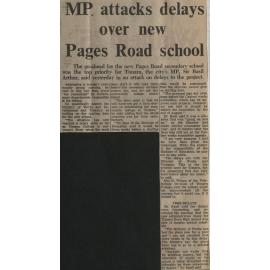 MP attacks delays over new Pages Road school