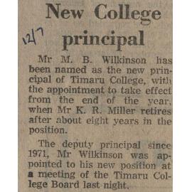 New college principal