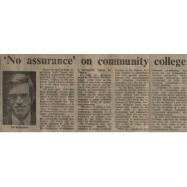  'No assurance' on community college