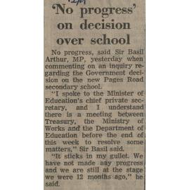  'No progress' on decision over school