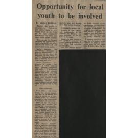 Opportunity for local youth to be involved
