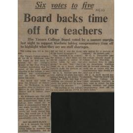 Six votes to five: Board backs time off for teachers