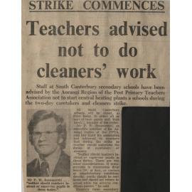 Strike commences: Teachers advised not to do cleaners work
