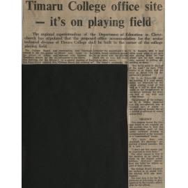 Timaru College office site - it's on playing field