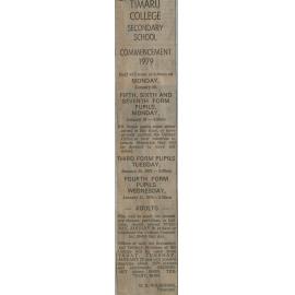 Timaru College Secondary School Commencement 1979