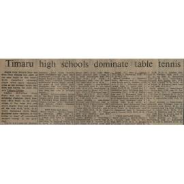 Timaru high schools dominate table tennis