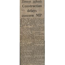 Timaru schools: Construction delays concern MP