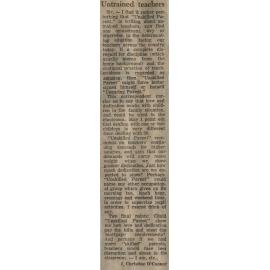 Letter to the Editor: Untrained teachers