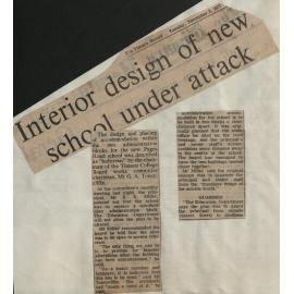 Interior design of new school under attack