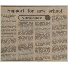 Support for new school