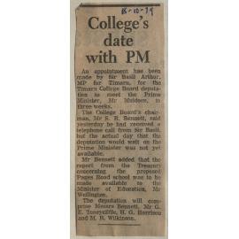 College's date with PM