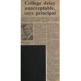 College delay unacceptable, says principal