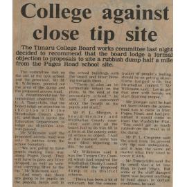College against close tip site