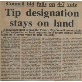 Council bid fails on 4-7 vote: Tip designation stays on land