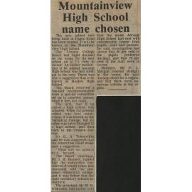 Mountainview High School name chosen