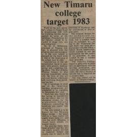 New Timaru college target