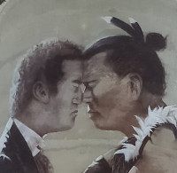 Michael Studholme and Te Huruhuru as depicted on the silos at Waimate.