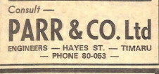 From advertisement in The Timaru Herald, 13 Apr 1973