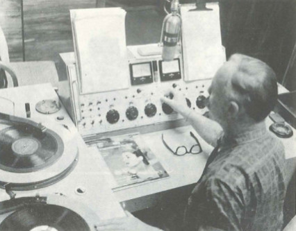 'A general view of announcers studio', image published in the South Canterbury Foto News, Vol 1 No.2, 1962 (page 23).